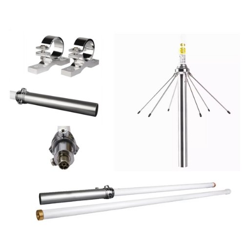 UHF VHF High Gain FRP Fiberglass Omni Dual Band 12dBi Wide 144-430Mhz Antenna - Image 2